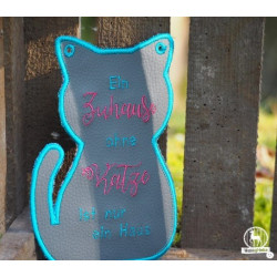 Stickdatei ITH - Türschild Katzenrahmen blanko